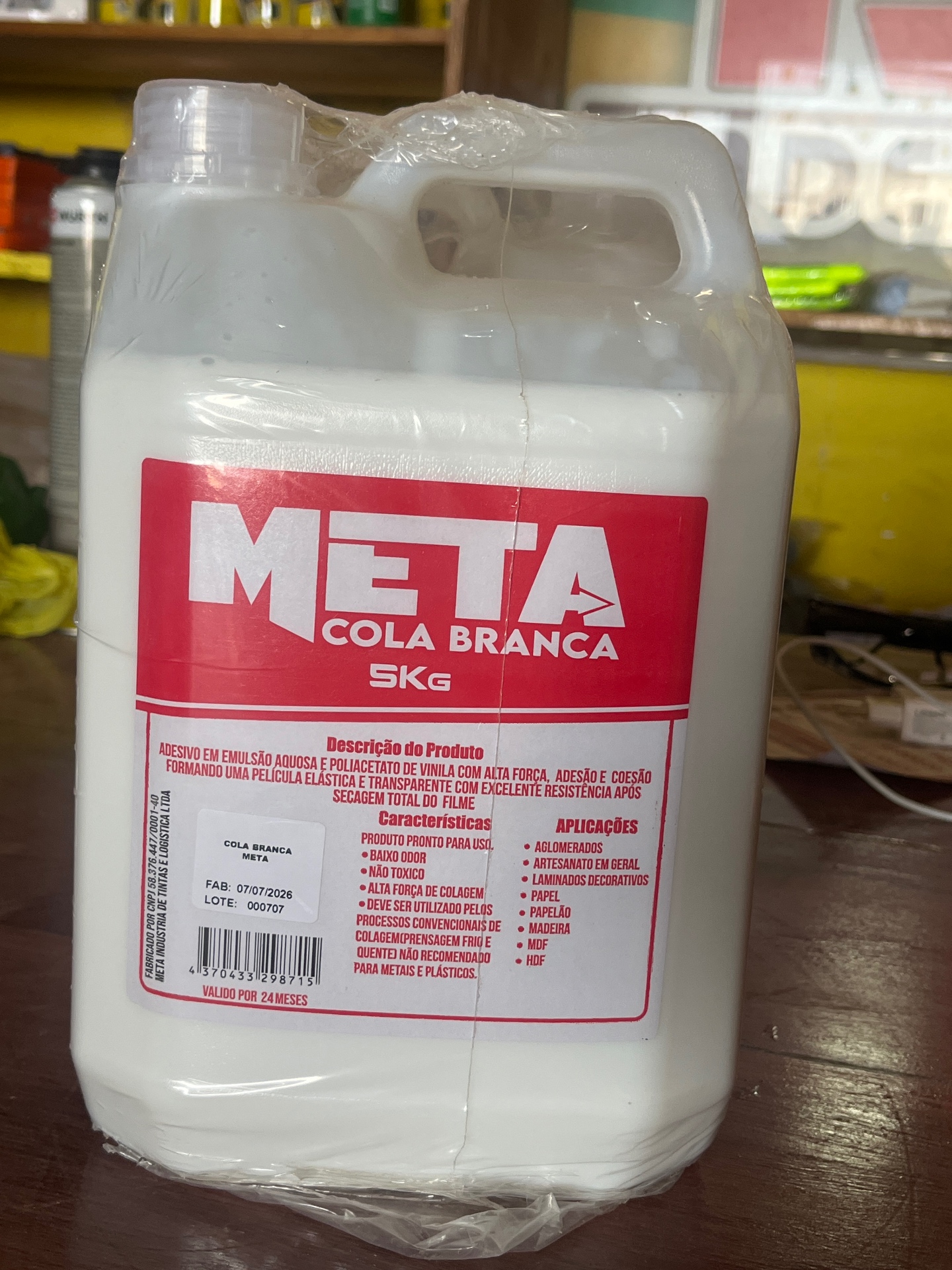 Cola Branca Meta 5kg — Cola PVA · 5 kg · alta resistência
