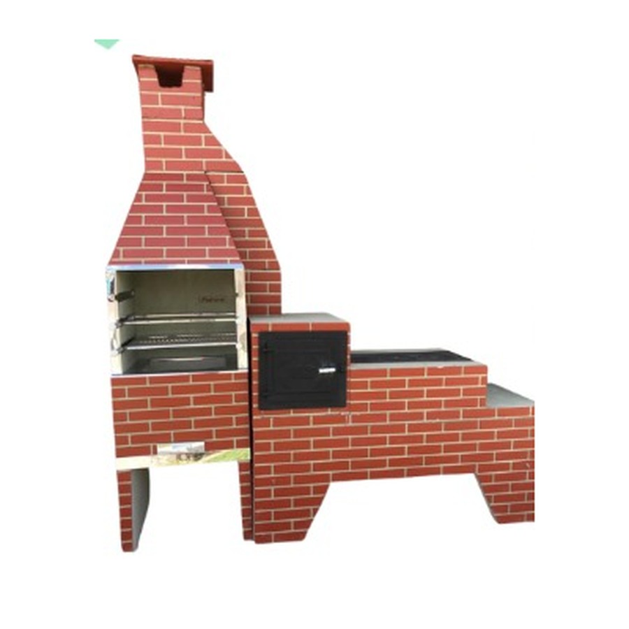 Churrasqueira Tijolinho 3x1 — 2,45 × 2,30 m · 5 cores