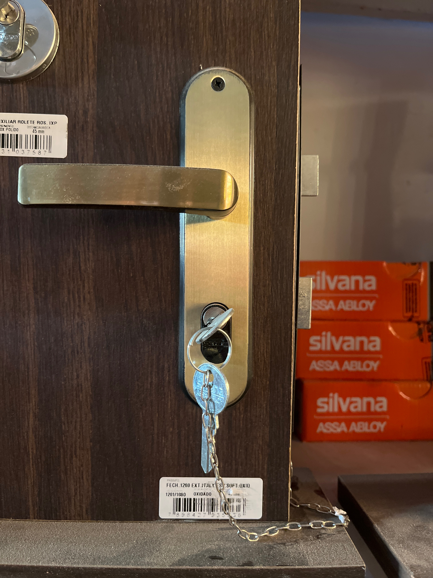 Fechadura 1200 Ext Italy Soft Oxidada — Externa · Espelho · Acabamento oxidado · 40 mm