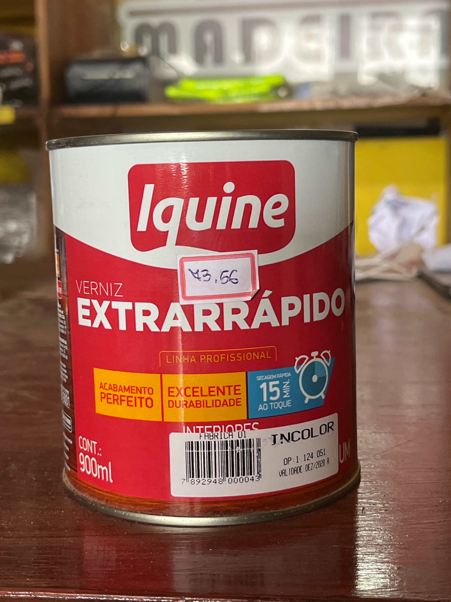 Verniz Iquine — Extrarrápido · Incolor · 900 ml