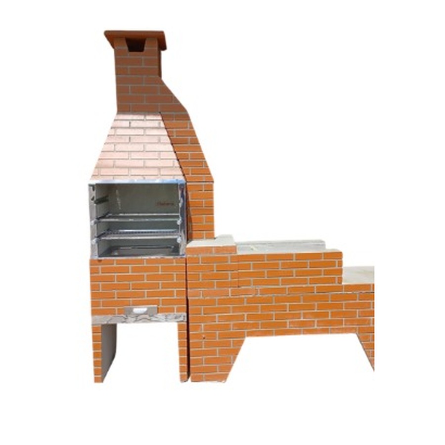 Churrasqueira Tijolinho 2x1 — 2,30 × 2,45 m · 5 cores