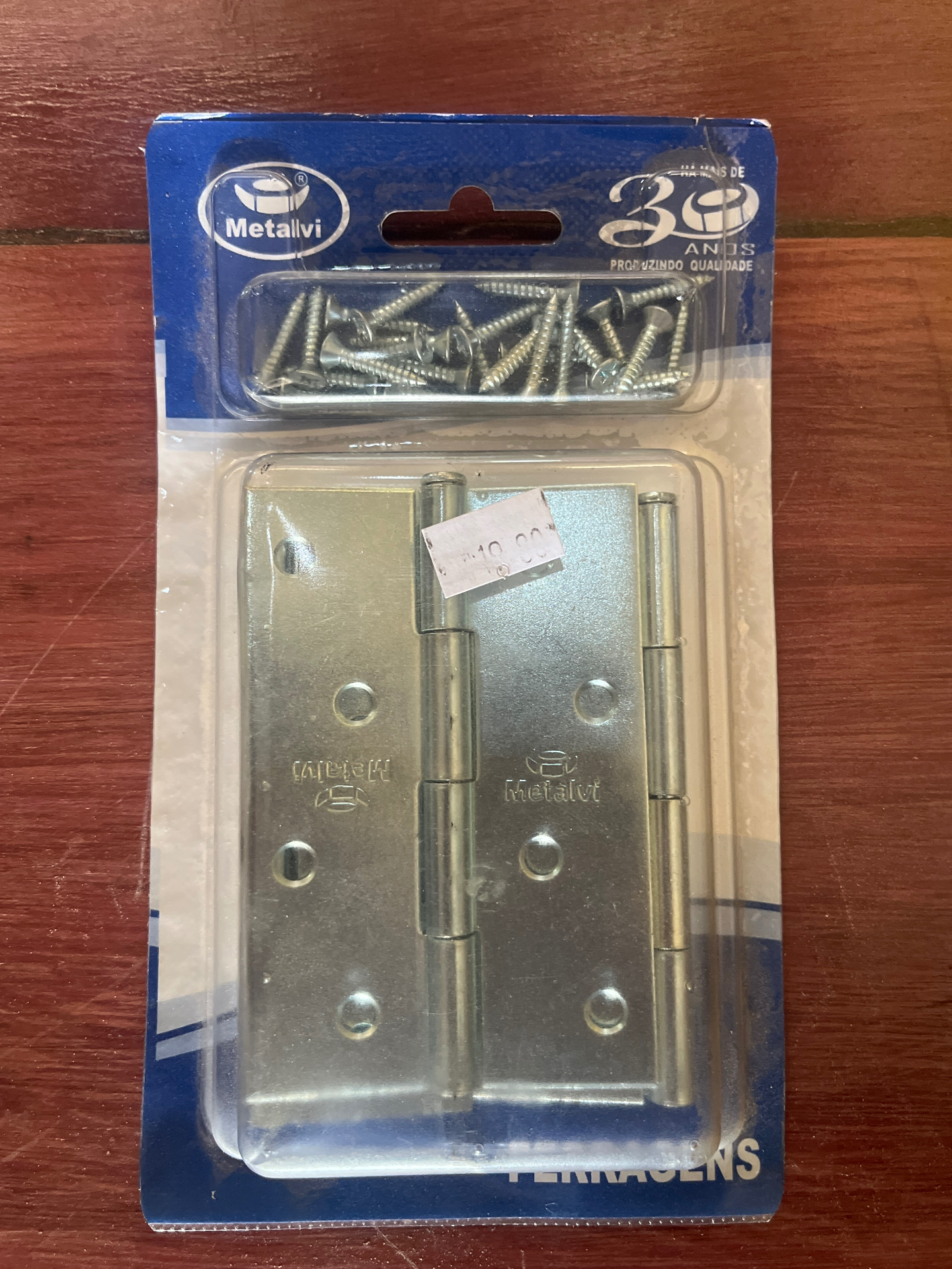 Dobradiça Metalvi 4" — Zincada comum · 4" · com parafusos